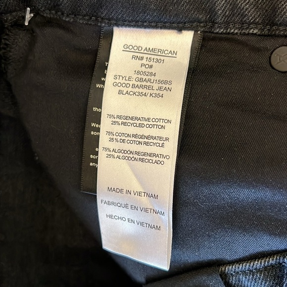 NWT Good American Good Barrel Jeans in Black size 4/27 - Picture 10 of 13